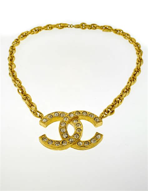 authentic vintage chanel necklace|vintage chanel gold chain necklace.